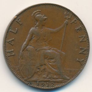 Great Britain, 1/2 penny, 1911–1925