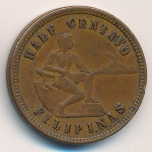 Филиппины, 1/2 сентаво (1903–1908 г.)