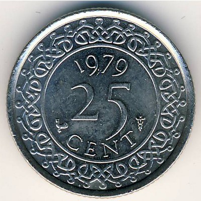 Suriname, 25 cents, 1962–1986