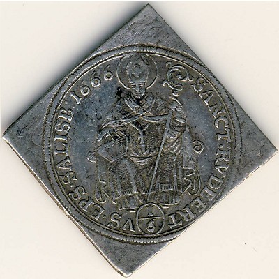 Salzburg, 1/6 thaler, 1654–1666