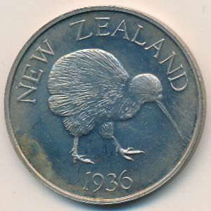 New Zealand., 1 crown, 1936