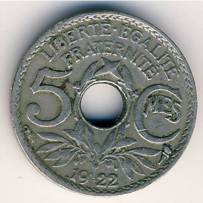 Франция, 5 сентим (1920–1938 г.)