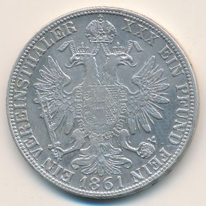 Austria, 1 thaler, 1857–1865