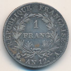 Франция, 1 франк (1802–1804 г.)