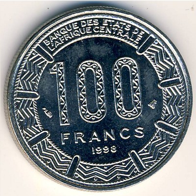 Central African Republic, 100 francs, 1992–2003
