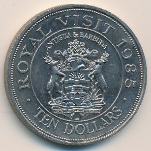Антигуа и Барбуда, 10 dollars, 1985