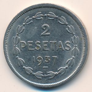 Euzkadi, 2 pesetas, 1937