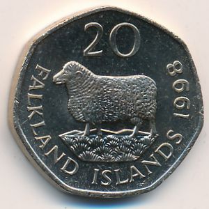 Фолклендские острова, 20 пенсов (1982–1999 г.)