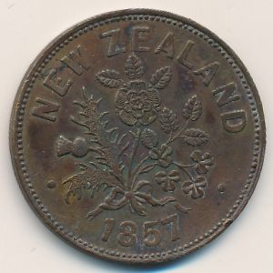 New Zealand, 1 penny, 1857