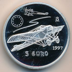 Spain., 5 euro, 1997
