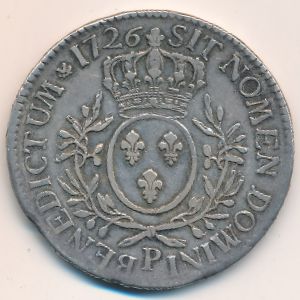 France, 1 ecu, 1726–1738