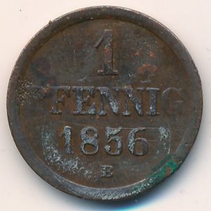 Brunswick-Wolfenbuttel, 1 pfennig, 1851–1856