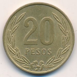 Colombia, 20 pesos, 1982–1989