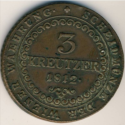 Austria, 3 kreuzer, 1812