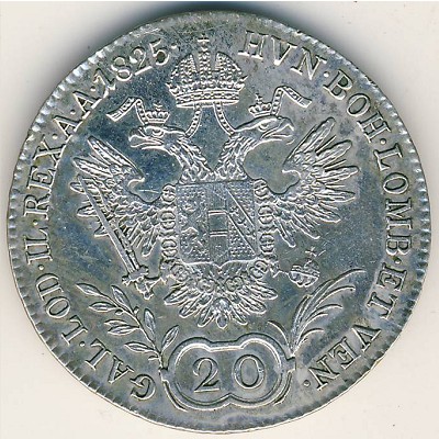 Austria, 20 kreuzer, 1825–1828