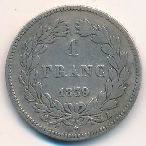 Франция, 1 франк (1832–1848 г.)