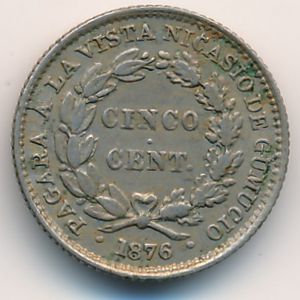 Cochabamba, 5 centavos, 1876