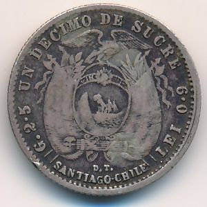 Эквадор, 1 десимо (1889 г.)