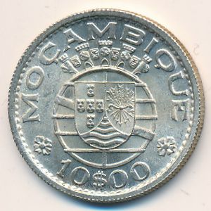 Mozambique, 10 escudos, 1966