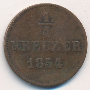 Saxe-Meiningen, 1/4 kreuzer, 1854