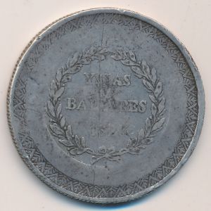 Majorca, 5 pesetas, 1823