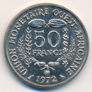 West African States, 50 francs, 1972