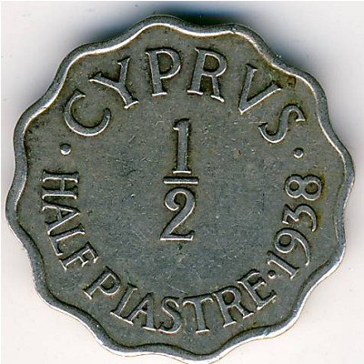Cyprus, 1/2 piastre, 1938