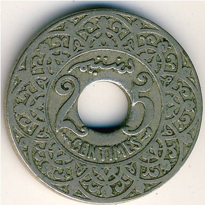 Morocco, 25 centimes, 1924