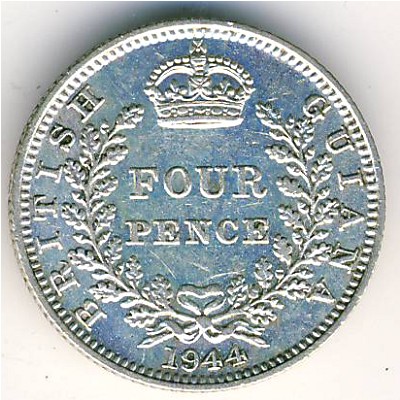 British Guiana, 4 pence, 1944–1945