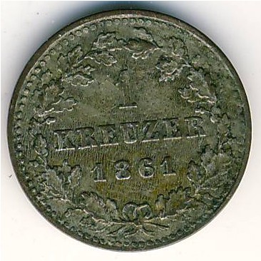 Nassau, 1 kreuzer, 1861