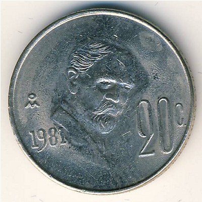 Mexico, 20 centavos, 1974–1983