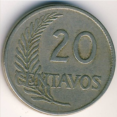 Peru, 20 centavos, 1918–1926