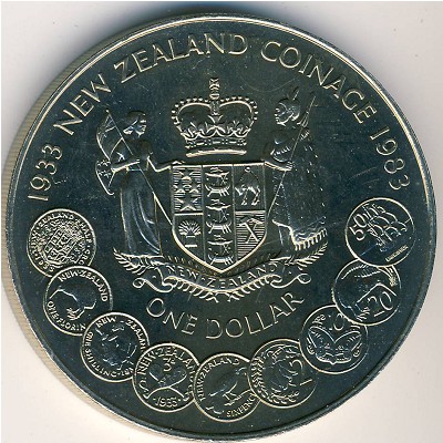 New Zealand, 1 dollar, 1983