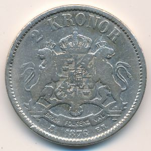 Sweden, 2 kronor, 1876–1880