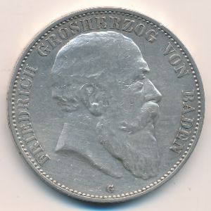 Баден, 5 марок (1902–1907 г.)