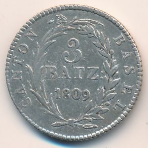 Basel, 3 batzen, 1809–1810