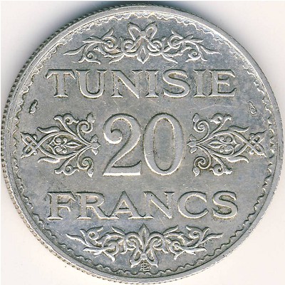 Tunis, 20 francs, 1934–1937