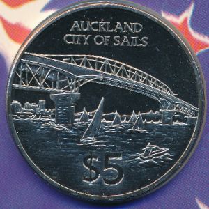 New Zealand, 5 dollars, 1996