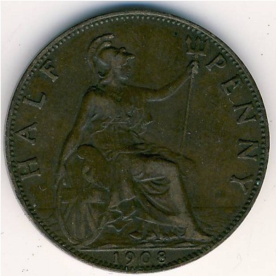 Great Britain, 1/2 penny, 1902–1910
