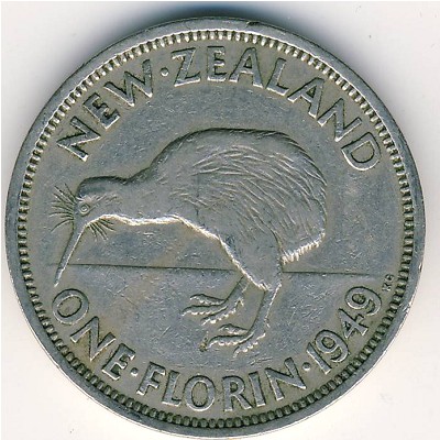 New Zealand, 1 florin, 1948–1951