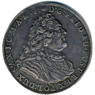 Saxony, 1 thaler, 1734–1756