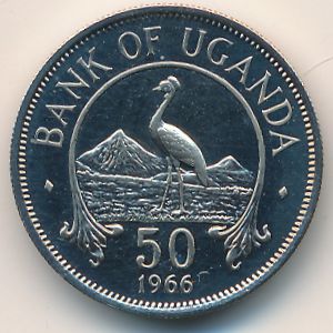 Uganda, 50 cents, 1966–1974