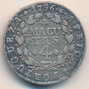 Angola, 4 macutas, 1789–1796
