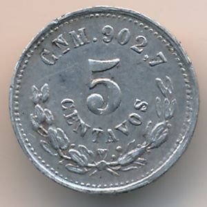 Mexico, 5 centavos, 1871–1897