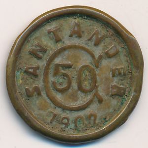 Santander, 50 centavos, 1902