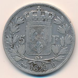 France, 5 francs, 1827–1830