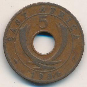 Восточная Африка, 5 центов (1936 г.)