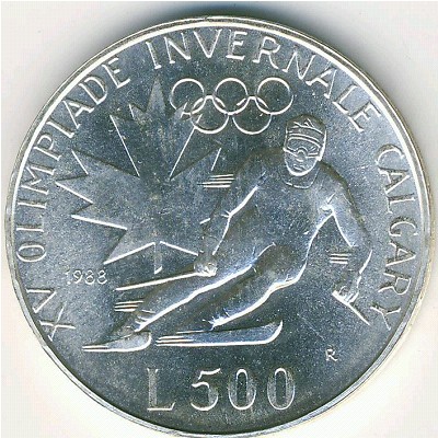 San Marino, 500 lire, 1988