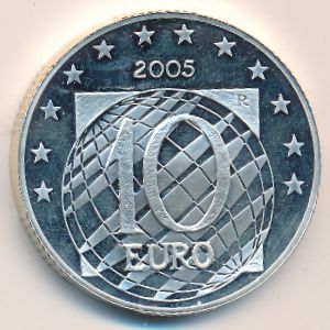 Италия, 10 евро (2005 г.)