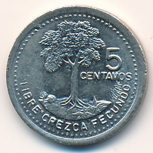 Guatemala, 5 centavos, 1995